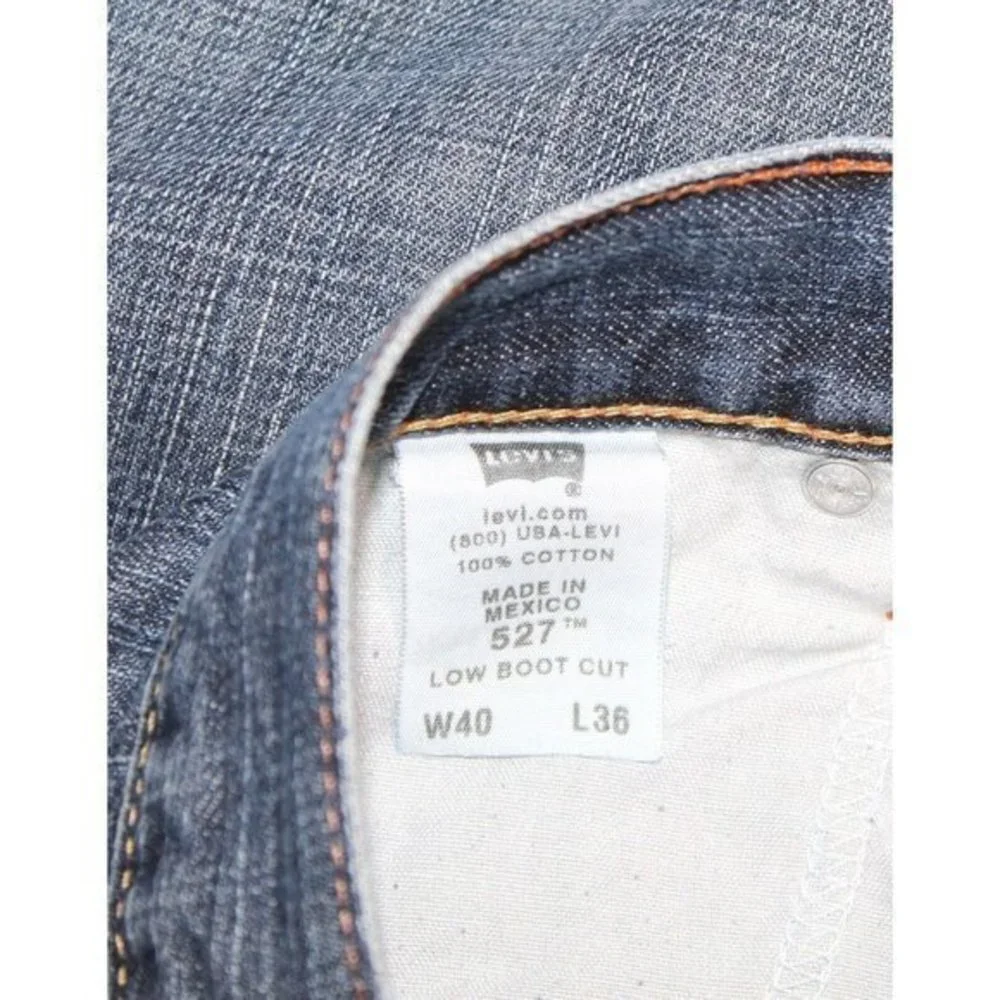 Levi's 527 Low Rise Boot Cut‎ Blue Jeans 100% Cotton Mens Measures Size 41 x 36